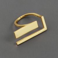 Wholesale Korean Version Ins Niche Design Versatile Geometric Double Layer Strip Texture Ring Female Personality Net Red Hand YWPK716