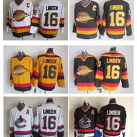 Wholesale Custom Top Quality Men Vancouver Canucks Ice Hockey Jerseys Cheap Trevor Linden Retro Vintage CCM Authentic Stitched Jerseys Mix Order