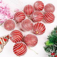 Wholesale Party Decoration Drawing Ball Red Painted Ornaments Christmas Tree Foam Balls Hanging Pendants Nice Merry