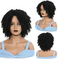 Wholesale Synthetic Wigs Curly Afro Kinky Curl Hair Middle Part Machine Made High Temperature Fiber Ombre Colors For Women Inch