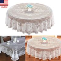 Wholesale Vintage Floral Angel Lace Tablecloth Rectangle White Ecru Round Table Cloth Cover Home Wedding Banquet Party Restaurant Decor