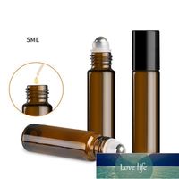 Wholesale 12pcs ml Mini Glass Roll On Essential Oil Bottles Refillable Roller Ball Bottle Brown Blue Empty Perfume Storage Jars Factory price expert design Quality Latest