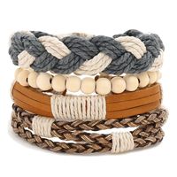 Wholesale Bangle Vintage Leather Bracelets For Men Bohemian Multilayer Beads Wrap Punk Rope Jewelry Valentine s Day Gift Bangles