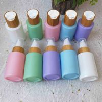 Wholesale Shipping Free ml Perfume Bottles Bamboo Lid Lotion Container Dropper Bottle Cosmetic Travel Set