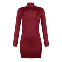 Wholesale Casual Dresses Fall Spot Products Pure Color Round Neck Long Sleeve Maternity Skirt Dress