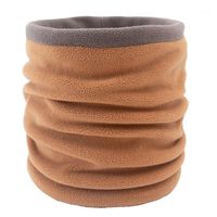 Wholesale Scarves Winter Unisex Warm Knitted Ring Scarf Fleece Inside Elastic Knit Plush Men Women Thick Warmers Cotton Snood Neck