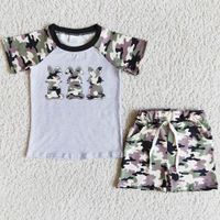 Wholesale Kids Boutique Clothing Boys Sets Easter Bunny Cute Baby Boy Clothes Toddler Outfits Short Sleeve Shorts Summer Children Outfit High Qualiy Kid Set Bulk