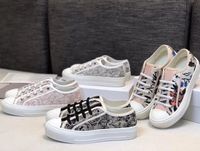 Wholesale Designer Sneakers WALK n canvas shoes Lace up Oblique Embroidery Low Top Platform Women shoe with box