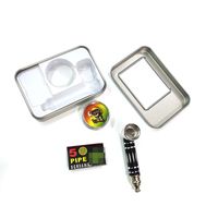 Wholesale Metal Pipe Set bag Metal Box kit Threaded Colored Smoking mm Pipes with screens Grinder Mesh