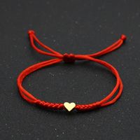 Wholesale Gold Silver Love Heart Charm Bracelet Women Men Lovers Good Lucky Red String Braided Adjustable Couple Bracelets Friendship Jewelry