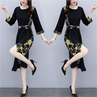 Wholesale More Size xl Woman s Christmas Gown Splicing Up Ladies Strips Broad Korean Bathrobe Longue Femme Dressed As cmr