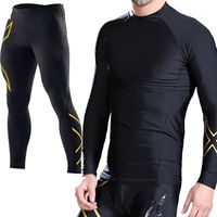 Wholesale Sports Suit Men s Elastic Training Running Tights Professional Quick Drying Pants Fitness Riding Tracksuits