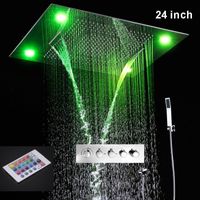 Wholesale Bathroom Shower Sets Multifunction Head Functions Large Rainfall Waterfall Thermostatic Faucet Set X Mm High Flow
