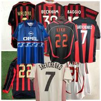 Wholesale Retro classic Milan soccer jerseys PIRLO MALDINI KAKA WEAH AC RONALDINHO BAGGIO football shirt