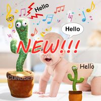 Wholesale DHL Fast Dancing Cactus Song Speaker Talking USB Charging Voice Repeat plush Cactu Dancer toy talk Plushie Stuffed toys for Baby Girl BT