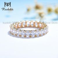 Wholesale Cluster Rings Kuololit K K Yellow Gold Oval Ring For Women Moissanite Solitaire Eternity Full Wedding Band Engagement