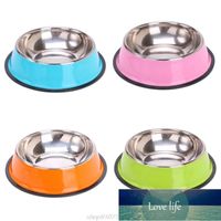 Wholesale Pet Round Bowl Dog Eating Food Bowls Stainless Steel Non slip Resistant Feeder Device Pets Tableware