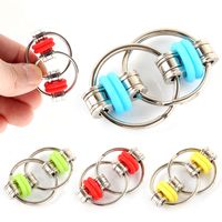 Wholesale Fidget Toy Flippy Chain Stress Anxiety Relief Games for People with ADD ADHD and Autism Stainless Steel Bike Chain Toys Silicone Rings