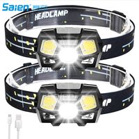Wholesale 2 Packs Rechargeable Headlamp LED Flashlight Lumens Head Lamp Headlight with Red Light Motion Sensor for Adults Kids Lighting Modes