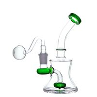 Wholesale Glass Beaker Dab Rig Bong Mini smoking Water pipe Thick bubbler honeycomb ash catcher bong with mm glass oil burner pipe