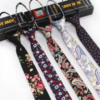 Wholesale Floral Ties lazy necktie zipper striped slim men s tie flower cm super long ready bowknot cartoon designers fashion cotton