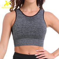 Wholesale NINGMI Hot Women Sports Bra Gym Fitness High Impact Seamless Mesh Yoga Bras Active Wear Underwear Push Up Running Sport Crop Top