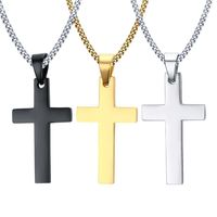Wholesale 2021 Mens Stainless Steel Cross Pendant Necklaces Men s Religion Faith crucifix Charm Titanium steel chain For women Fashion Jewelry Gift