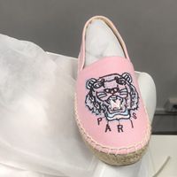 Wholesale 2021 Women Designer Flat espadrilles Shoes Mens Tiger elasticated canvas espadrilles Straw Cord Comfort Fashion Outdoor Casual Shoes With Box