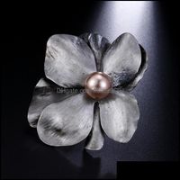 Wholesale Pins Brooches Jewelry Vintage Original Large Pearl Flower For Women Classic Retro Brooch Pins Plant Drop Delivery R1L9R