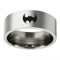 Wholesale Fashion DC Comic Batman Symbol Stainless Steel Rings Men Band Size