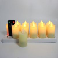 Wholesale Set of Rechargeable Remote controlled Dancing Flame LED tealight Swinging Votive Candle Light Xmas Wedding Decor Warm white