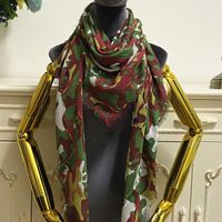 Wholesale Women s scarf silk modal material thin and soft green print letters Camouflage patten square scarves pashmina size cm cm