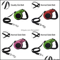 Wholesale Dog Collars Leashes Supplies Pet Home Garden Durable Belt Matic Retractable Nylon Lead Extension Puppy Walking Running Guide For Small Med