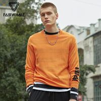 Wholesale Mark Fairwhale Men s Sweater Pullover Round Neck Trendy Hole Design Sweaters