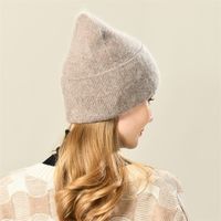 Wholesale 25Solid Color Winter Hats Women Men Fluffy Long Hair Cashmere Knitted Beanies Warm Wool Autumn Female Beanie Caps Casual