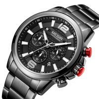 Wholesale MEGIR Men s Quartz Wrist Watch Man with Leather Strap Chronograph Sports Men s Watches Clock Waterproof Men Quartz Wristwatches
