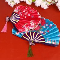 Wholesale Party Favor Classic Folding Fan Creative Foldable Delicate Unique Ornament Adornment Small Gift For Female Blue And Whit