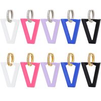 Wholesale Stud V shaped Earrings Foreign Trade Inverted Triangle Fluorescent Fashion Multi color Optional Affordable