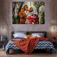 Wholesale Monkey Wedding Oil Painting On Canvas Home Decor Handpainted HD Print Wall Art Picture Customization is acceptable