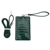 Wholesale Card Holders Custom Name Service Tag Work ID Embossed Crocodile Leather With Lanyard Business Style Women Holder