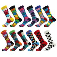 Wholesale Men s Socks Mens Checks Gifts Novelty Plaids Cotton Motion Colorful British Style Middle