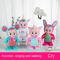 Wholesale Simulation baby crying baby doll music doll small men and women children electric vinyl unicorn toys