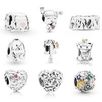 Wholesale Memnon Jewelry Sterling Classic Flower Arrangement Charm Adventure Bag Charms Blooming Watering Beads Mom Hearts Bead Fit Pandora Style Bracelets Diy