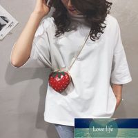 Wholesale Summer Fashion Girl Cute Strawberry Shape Bag Fresh Crossbody Change Packet Rivet Snake Bone Chain Women s Bag