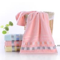 Wholesale Microfiber Cotton Checkered Ribbon Home Beach Drying Bath Towel Shower Cleaning Magic Absorbent Towel Non linting Shower Tool RRD11872