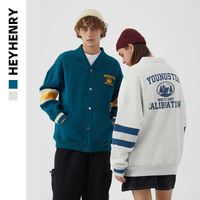 Wholesale Henry Harajuku net red Korean Baseball Jacket couple autumn Plush new trend sweater coat men