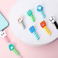 Wholesale New Cable Protector Cute Cartoon Data Line Straps and Charms Protective Charging Earphone and USB Winder Wire Cord Organizer Cover anti breaking head holder