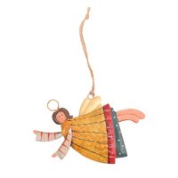 Wholesale Christmas Tree Ornaments Hanging Metal Dancing Angels Wedding Holiday Home Decoration Kids Birthday Gift GWE11067