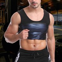 Wholesale Men s Tank Tops Quick Dry Vest Sweat Sauna Sleeveless Gym Workout Weight Loss Stretch Fitness Men Waist Trainer Bodybuilding Black