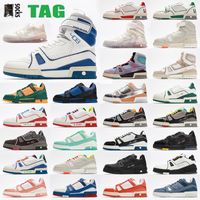 Wholesale Designer Trainer sneaker Low intage Casual Shoes Virgils alligator embossed black Grey Brown White Green calf leather French Mens Shoes